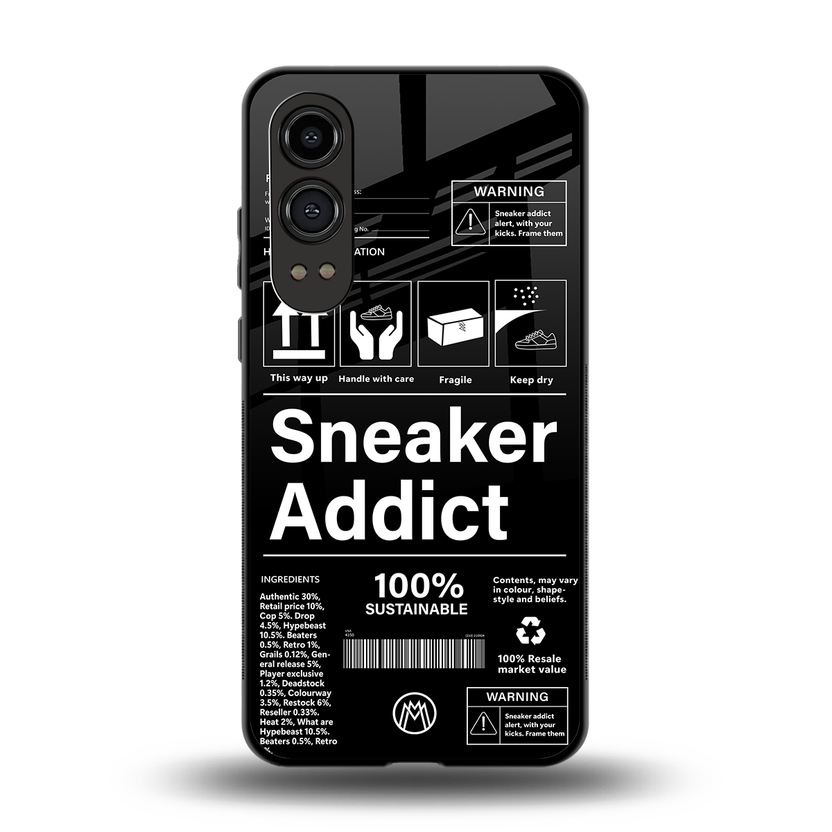 sneaker addict back phone cover | glass case for oneplus nord ce 4 lite
