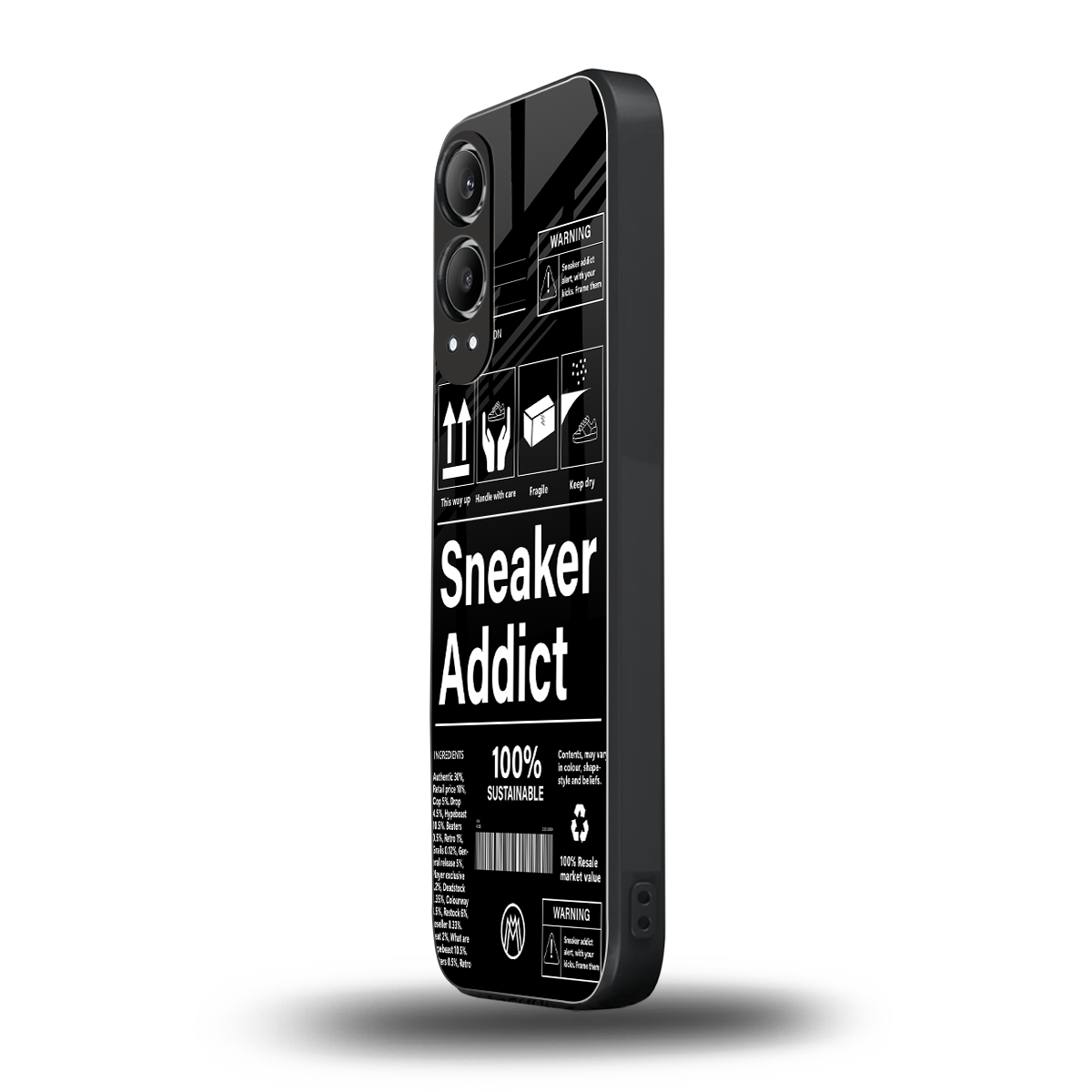 sneaker addict back phone cover | glass case for oneplus nord ce 4 lite