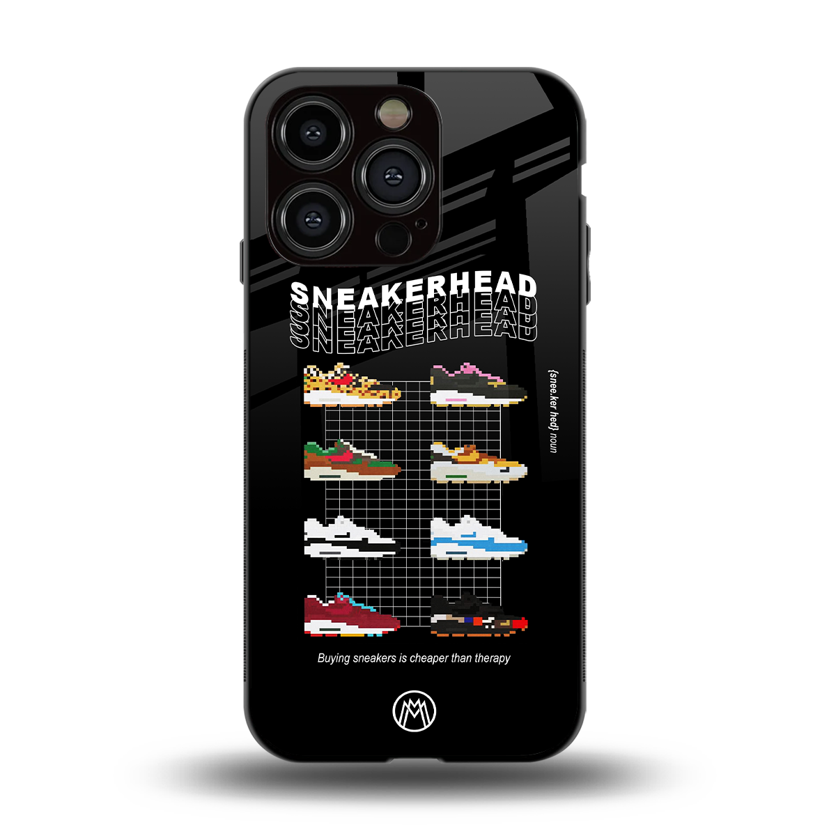 sneakerhead back phone cover | glass case for iphone 14 pro