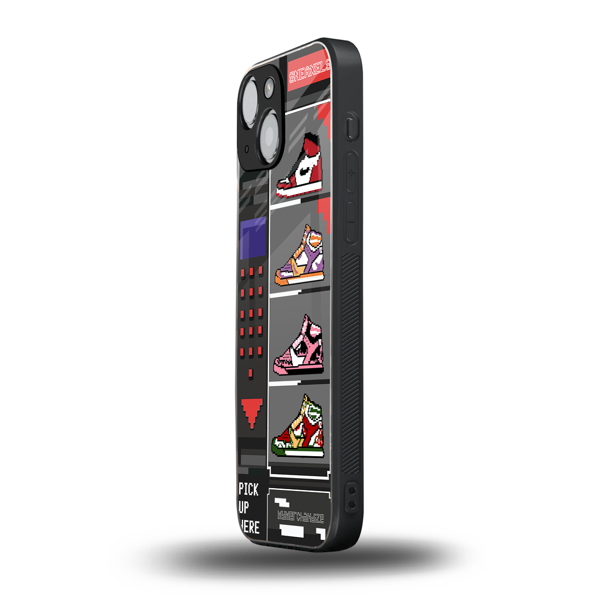 sneaxels back phone cover | glass case for iphone 13 mini