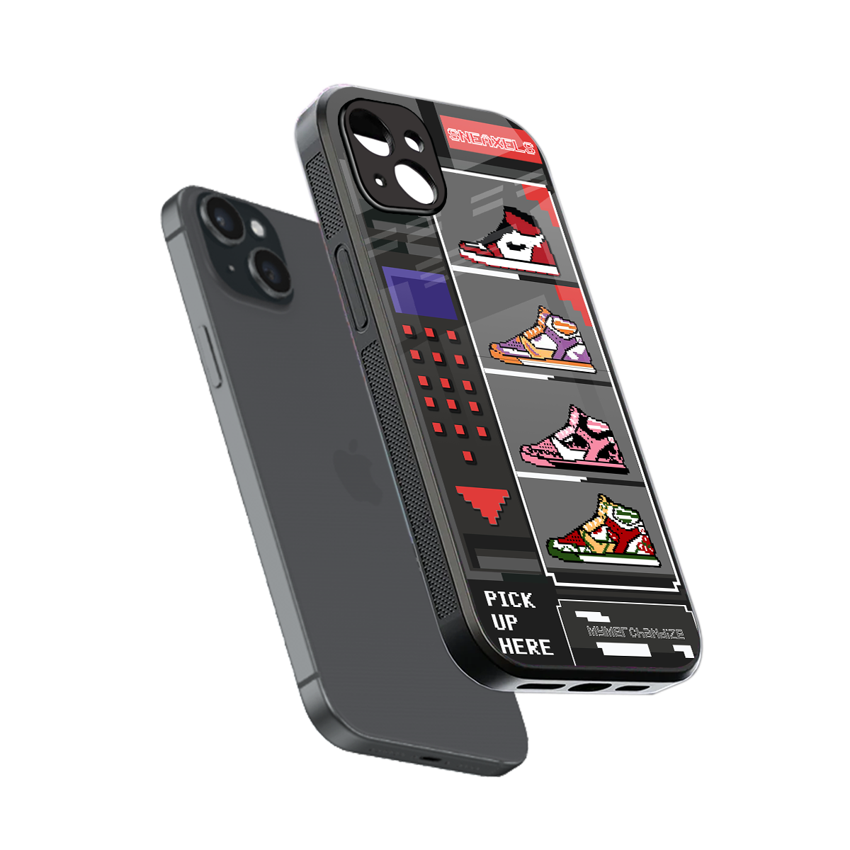 sneaxels back phone cover | glass case for iphone 14 plus