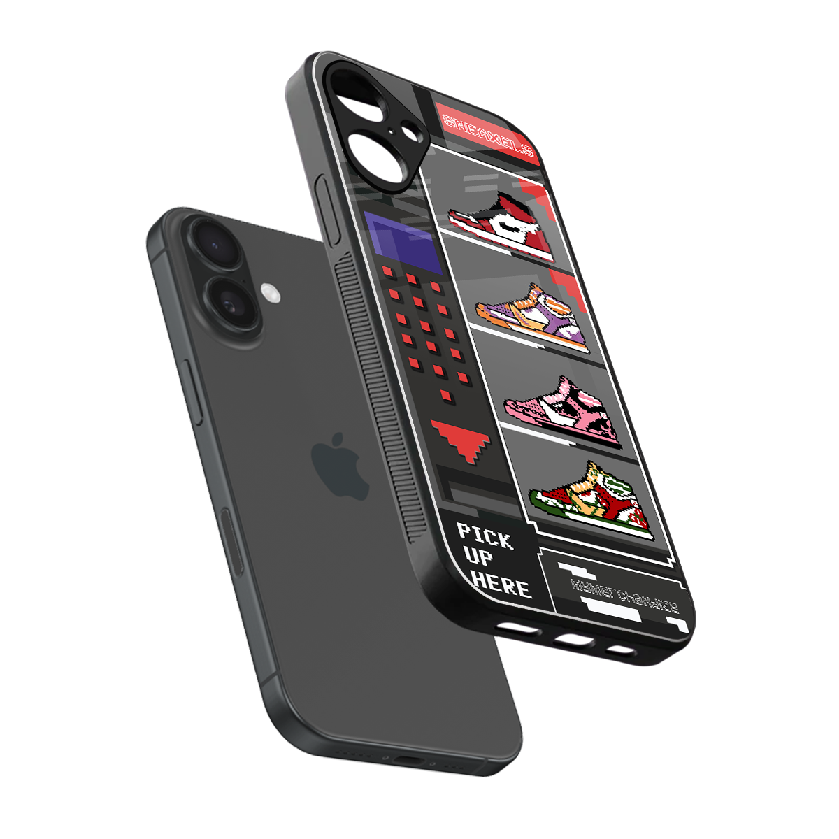sneaxels back phone cover | glass case for iphone 16 plus