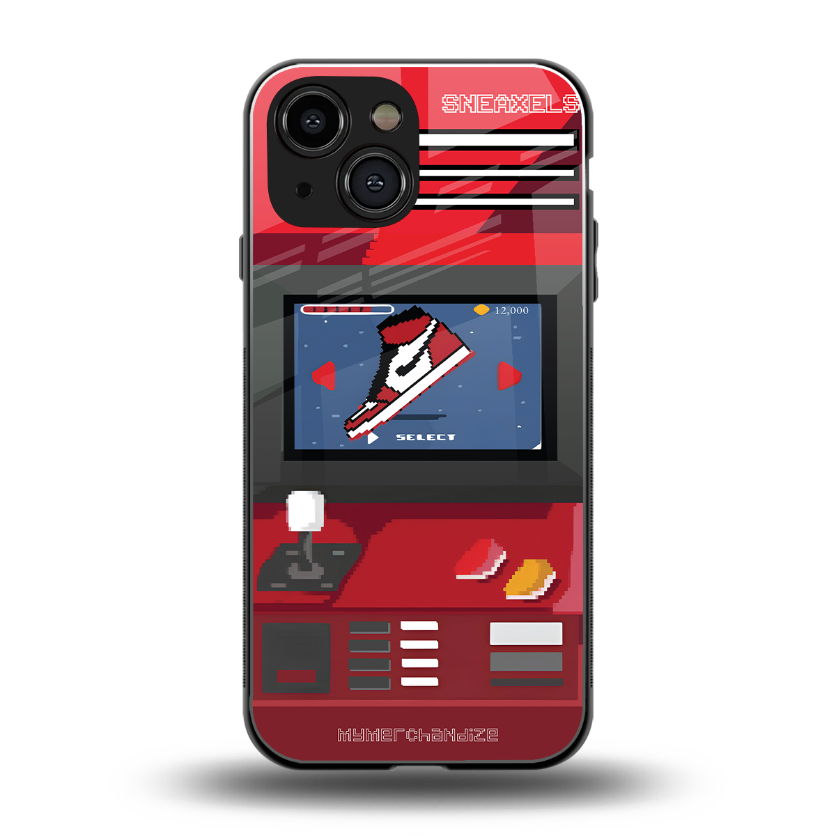 sneaxels red back phone cover | glass case for iphone 13 mini