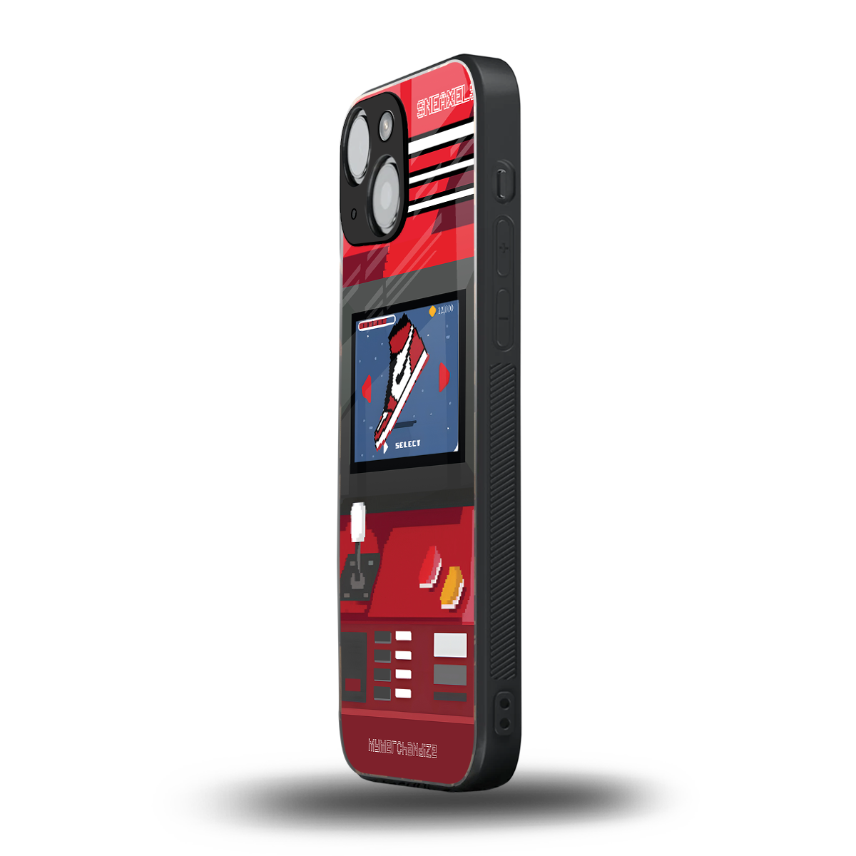 sneaxels red back phone cover | glass case for iphone 13 mini
