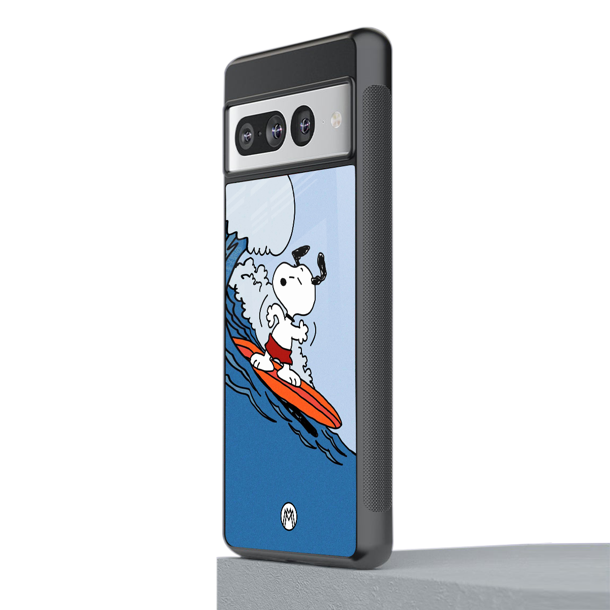 snoopy surfing back phone cover | glass case for google pixel 7 pro