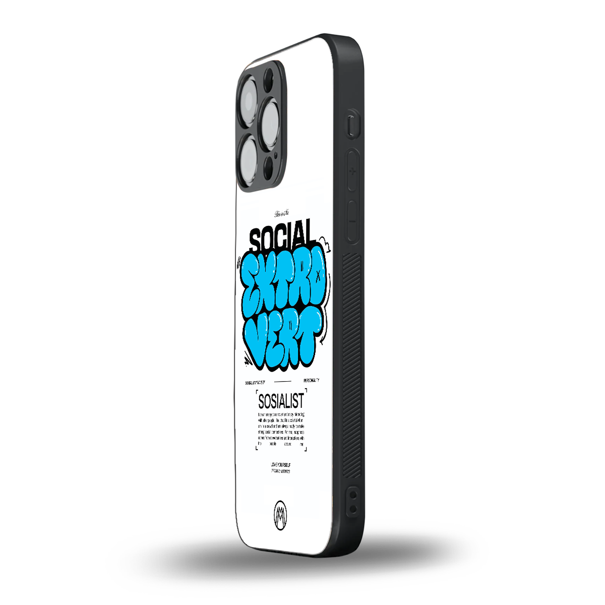 social extrovert back phone cover | glass case for iphone 13 pro max