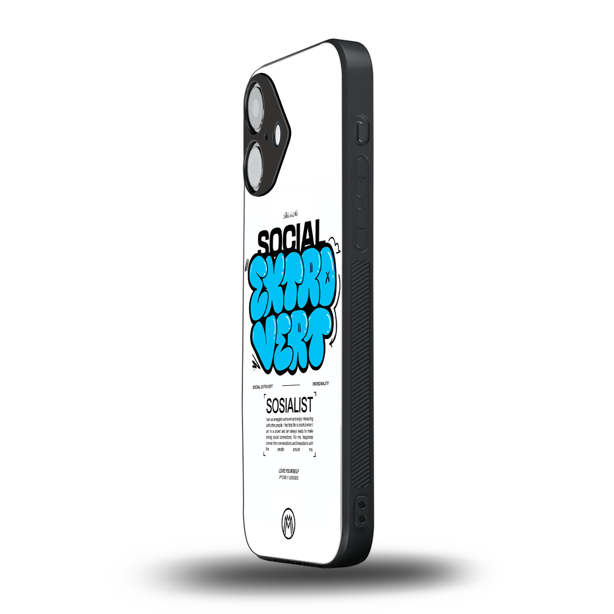 social extrovert back phone cover | glass case for iphone 16