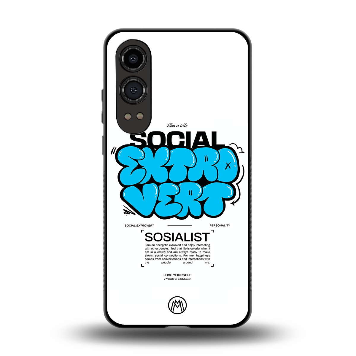 social extrovert back phone cover | glass case for oneplus nord ce 4 lite