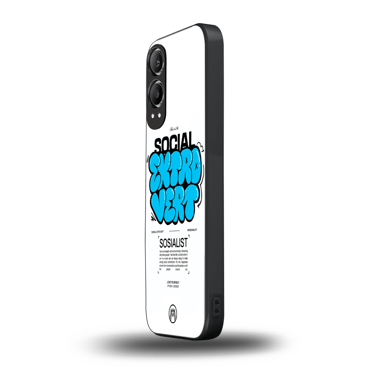 social extrovert back phone cover | glass case for oneplus nord ce 4 lite