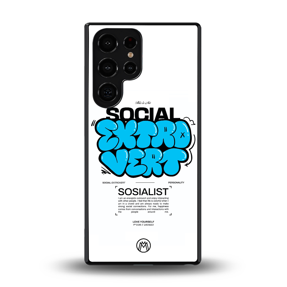 social extrovert back phone cover | glass case for samsung galaxy s25 ultra