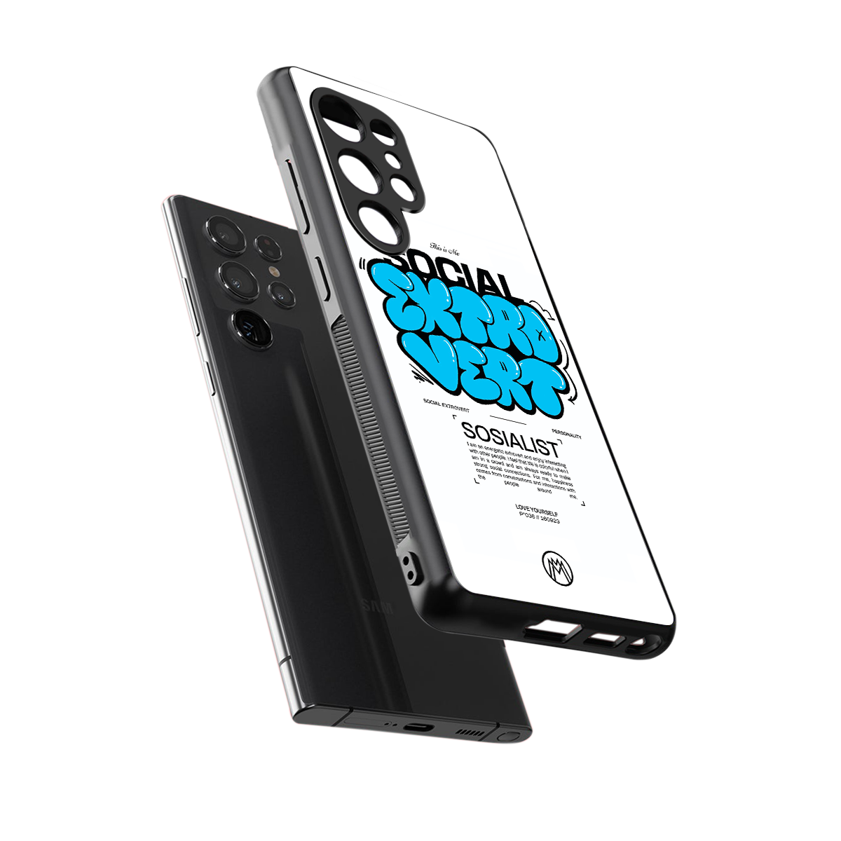 social extrovert back phone cover | glass case for samsung galaxy s25 ultra