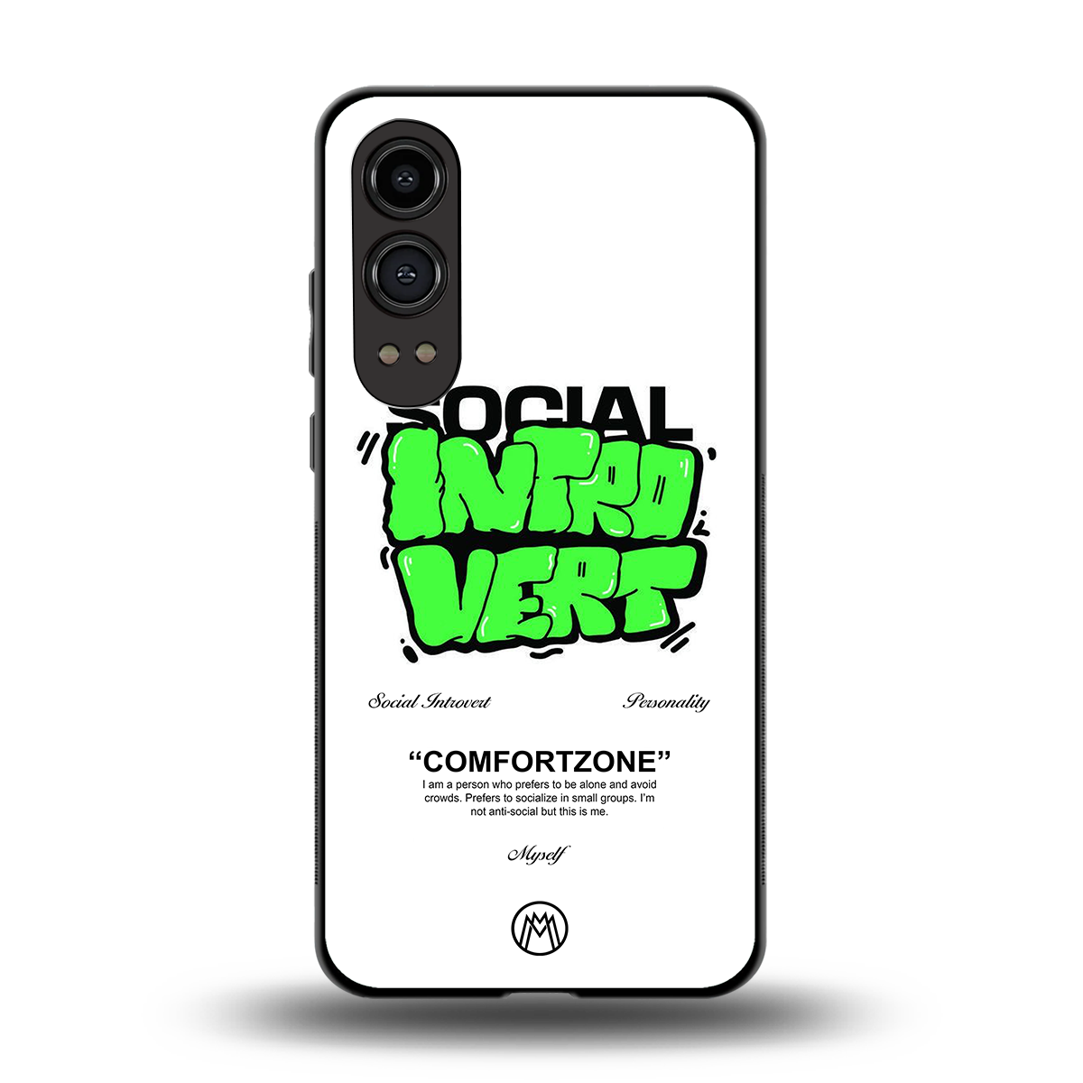 social introvert back phone cover | glass case for oneplus nord ce 4 lite