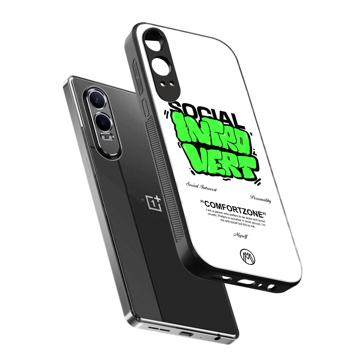 social introvert back phone cover | glass case for oneplus nord ce 4 lite