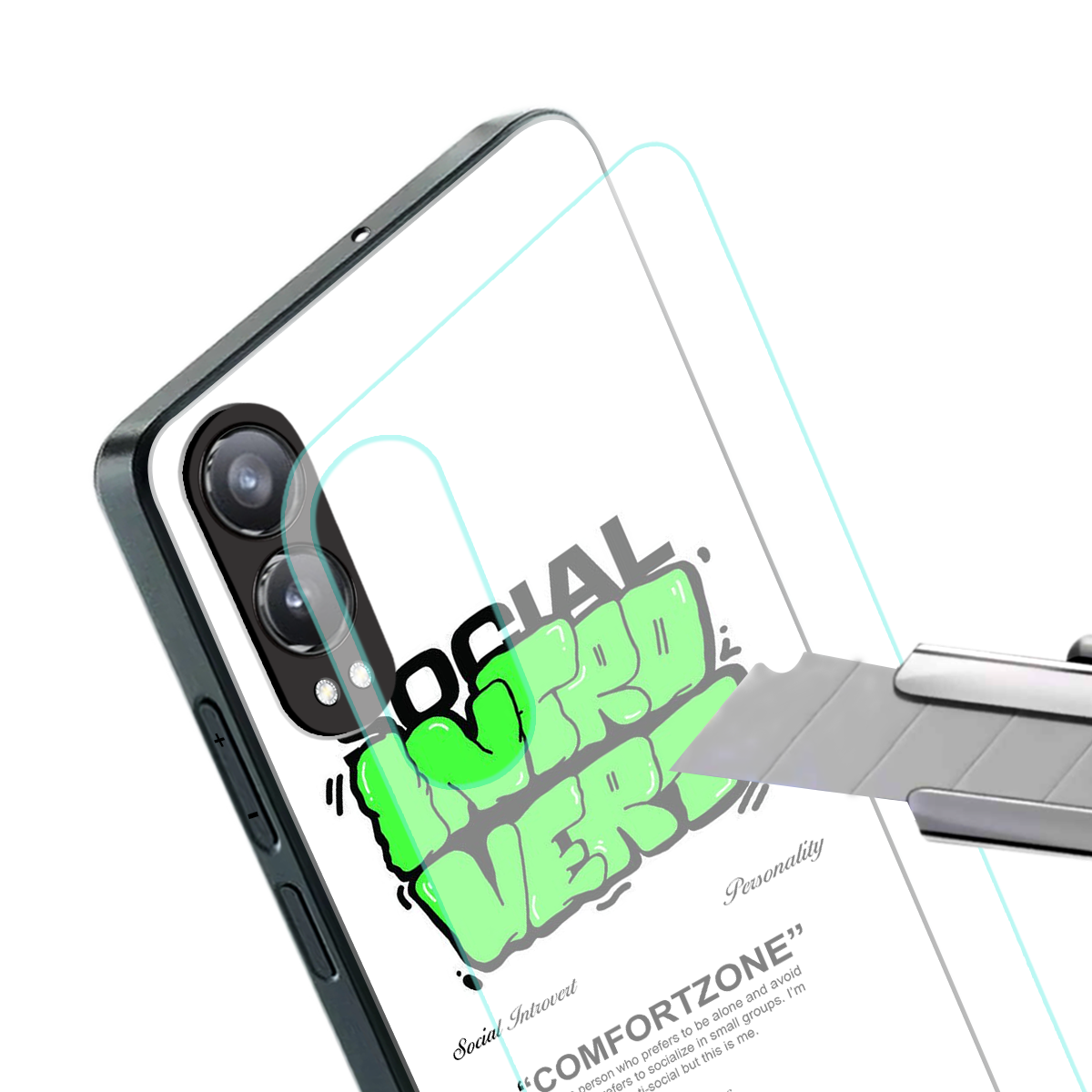 social introvert back phone cover | glass case for oneplus nord ce 4 lite