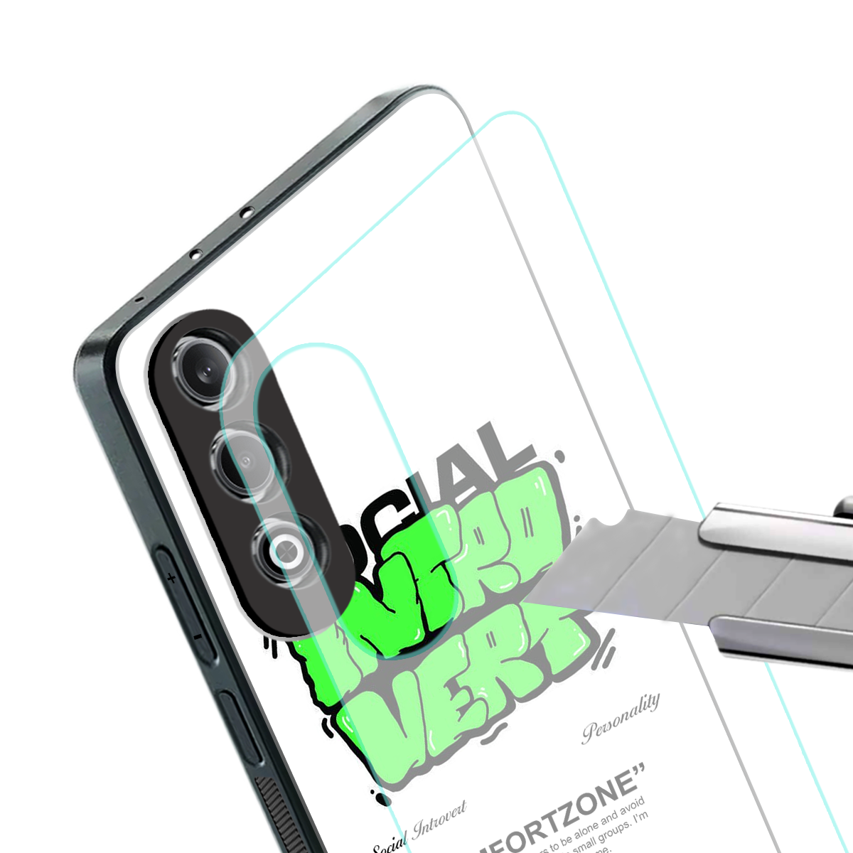 social introvert back phone cover | glass case for oneplus nord ce 4