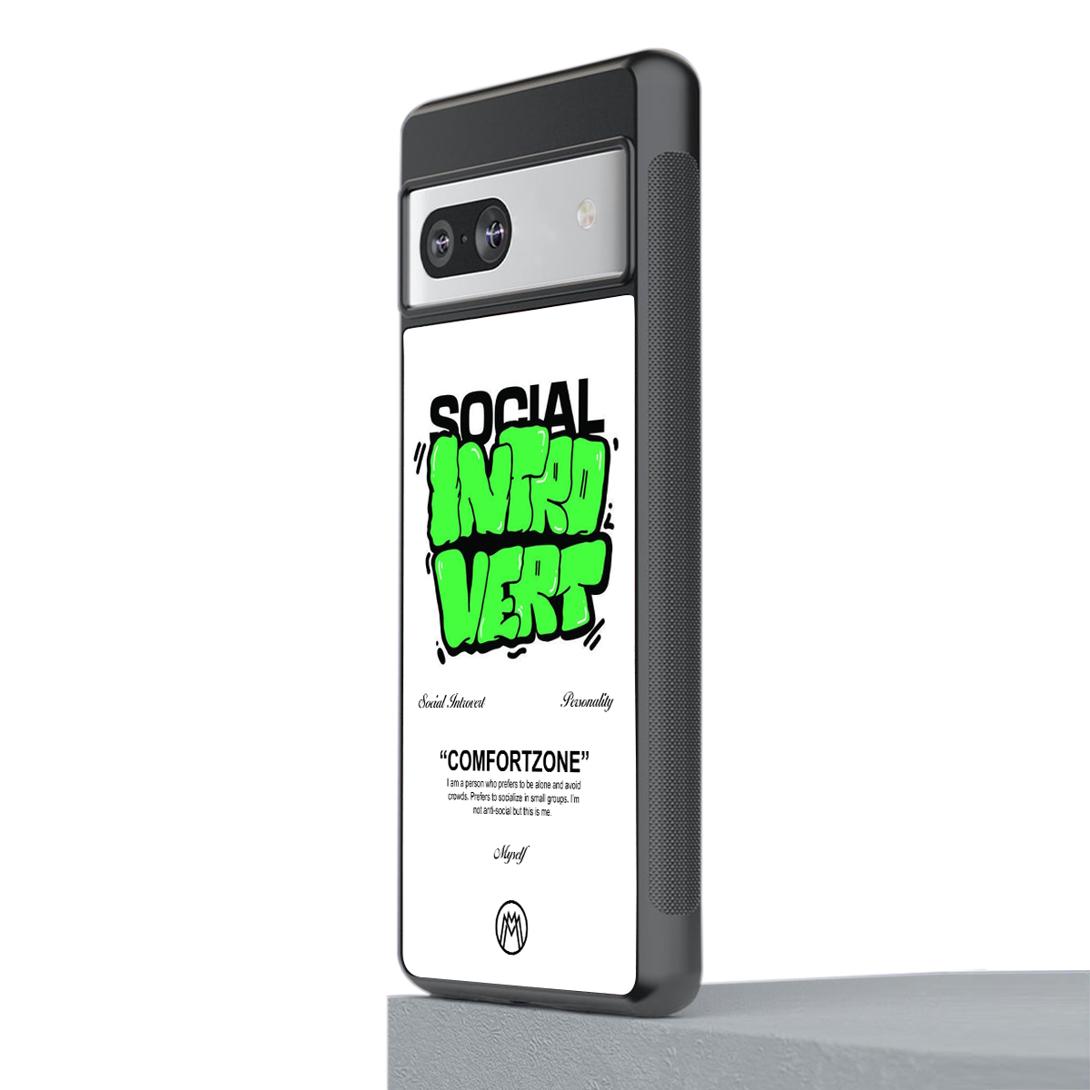 social introvert back phone cover | glass case for Google Pixel 7