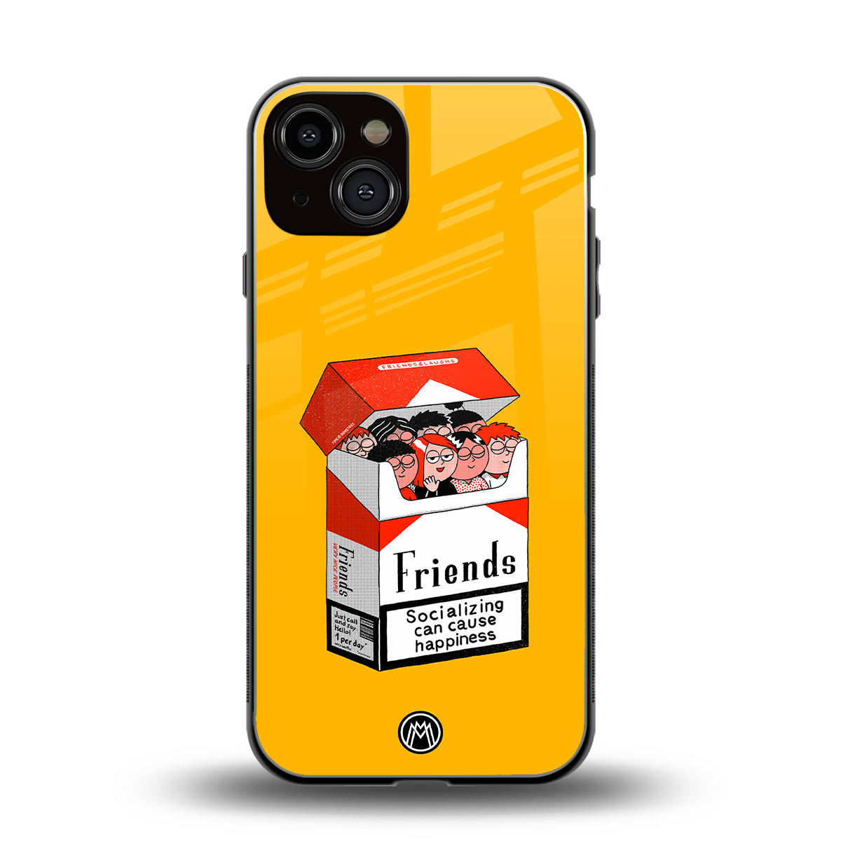 socializing can cause happiness back phone cover | glass case for iphone 13