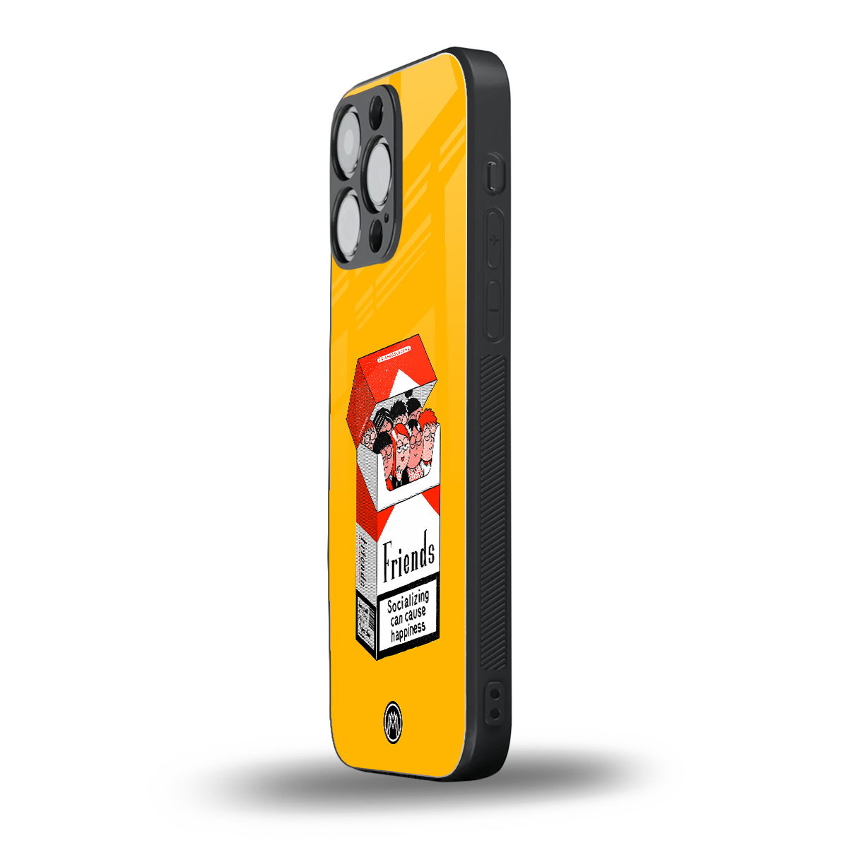 socializing can cause happiness back phone cover | glass case for iphone 14 pro max