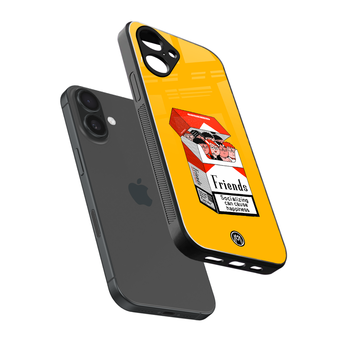 socializing can cause happiness back phone cover | glass case for iphone 16