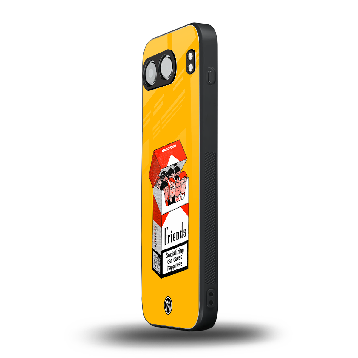 socializing can cause happiness back phone cover | glass case for oneplus nord 4