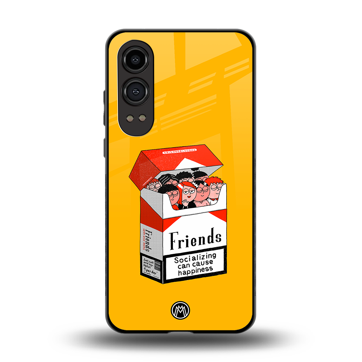 socializing can cause happiness back phone cover | glass case for oneplus nord ce 4 lite