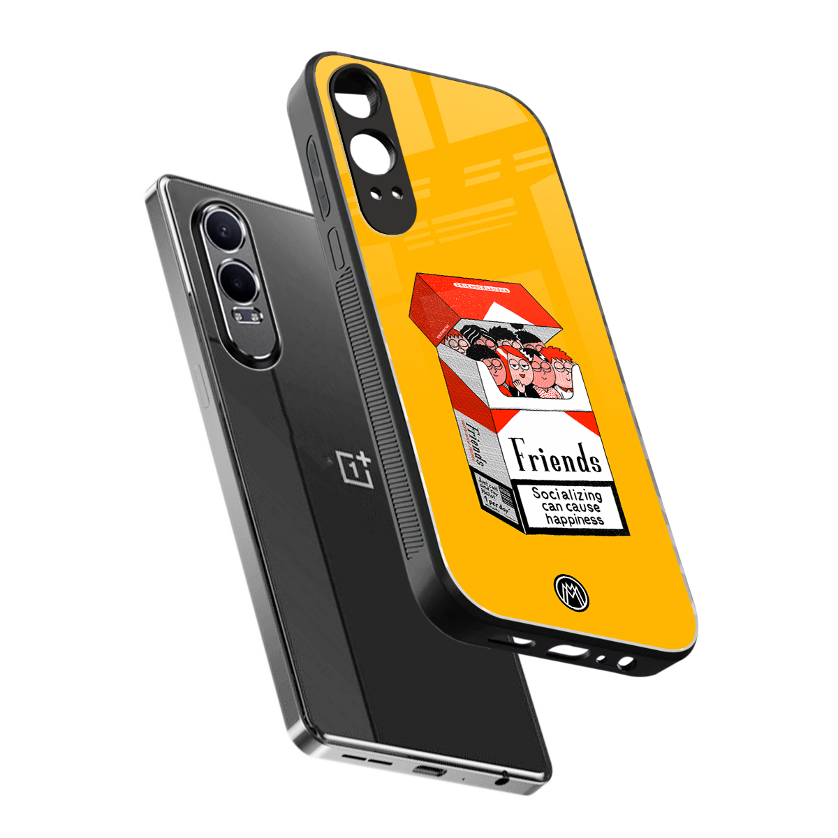 socializing can cause happiness back phone cover | glass case for oneplus nord ce 4 lite