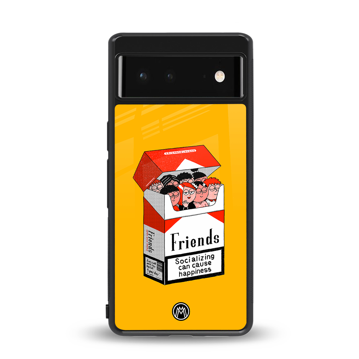 socializing can cause happiness back phone cover | glass case for Google Pixel 6A