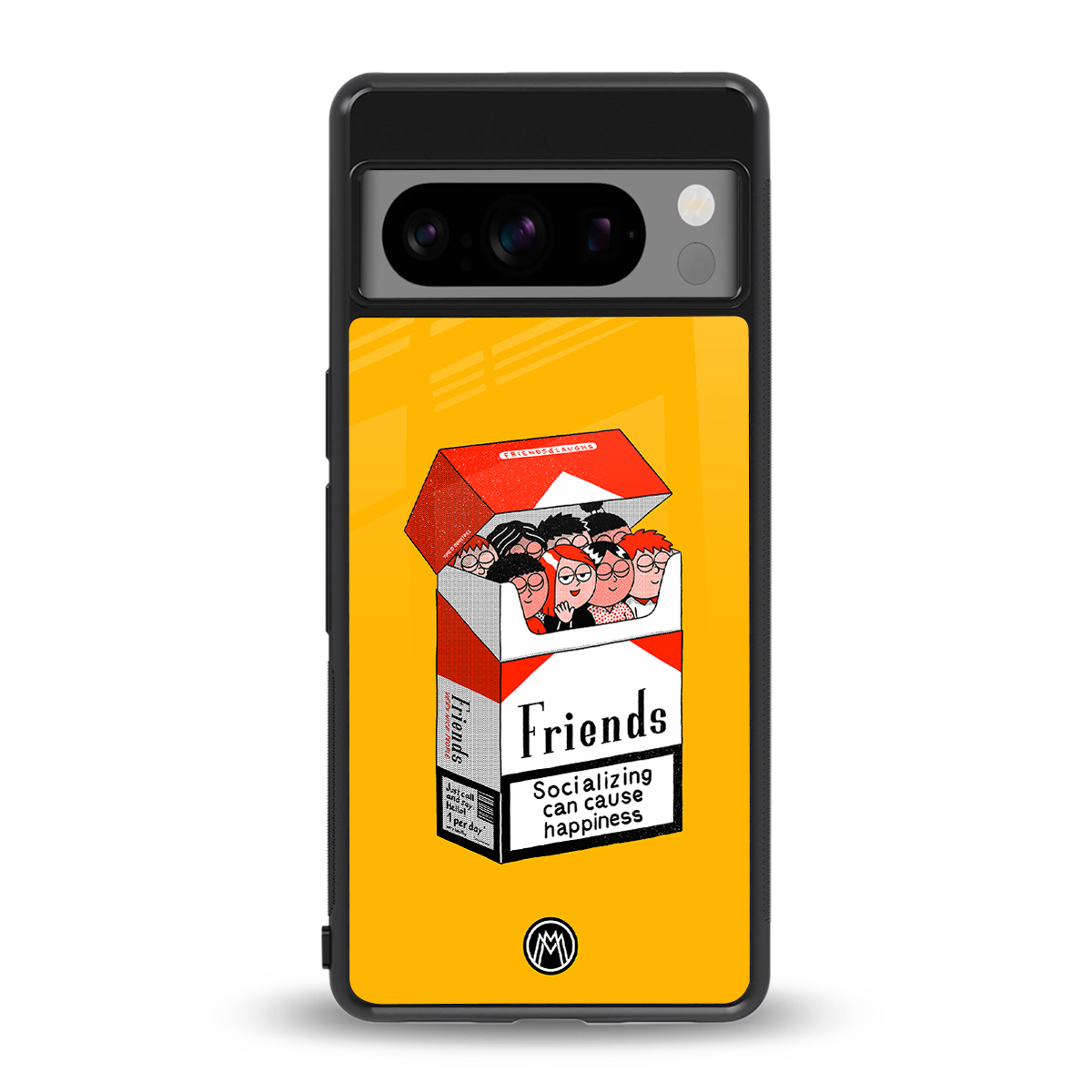 socializing can cause happiness back phone cover | glass case for google pixel 8 pro
