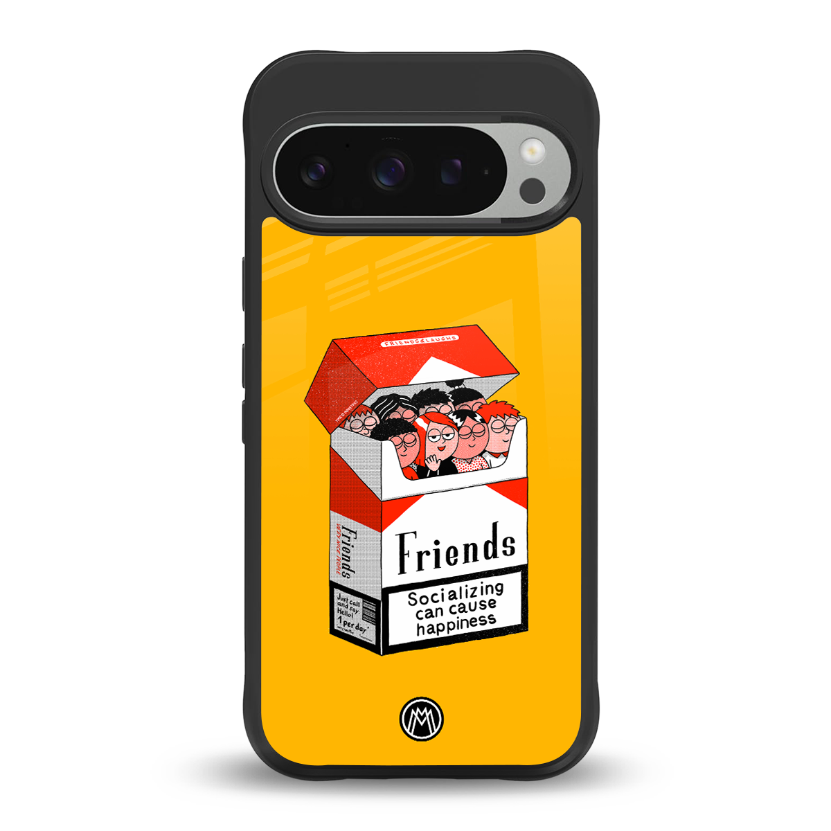 socializing can cause happiness back phone cover | glass case for google pixel 9 pro