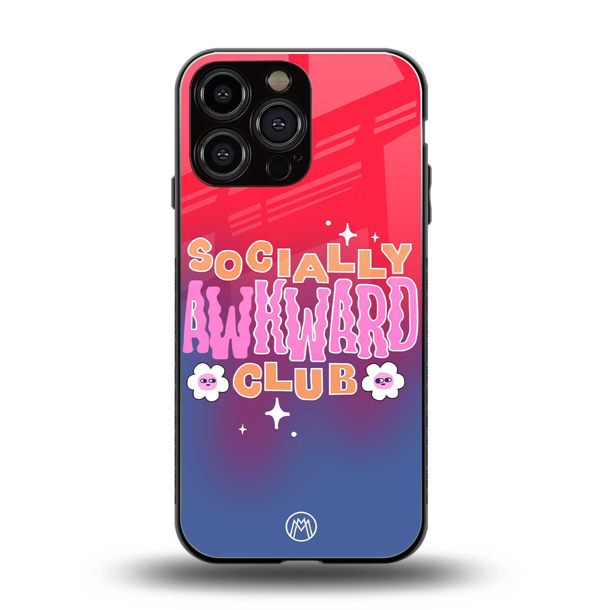 socially awkward club back phone cover | glass case for iphone 14 pro max