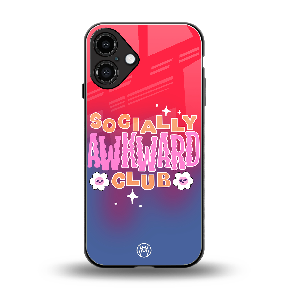socially awkward club back phone cover | glass case for iphone 16 plus