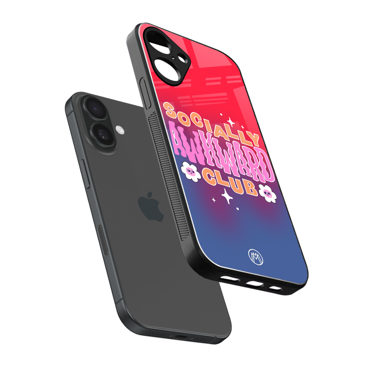 socially awkward club back phone cover | glass case for iphone 16 plus