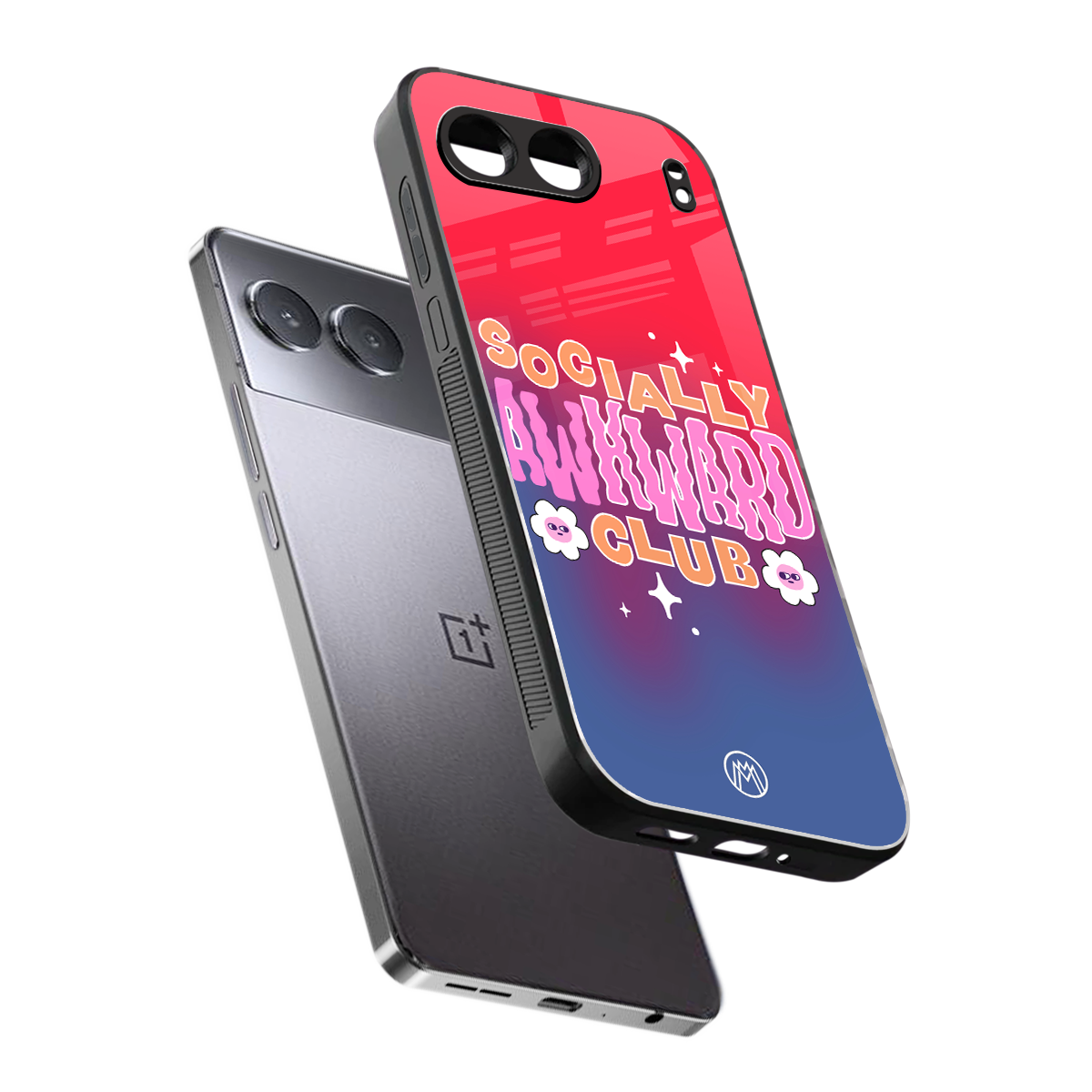 socially awkward club back phone cover | glass case for oneplus nord 4