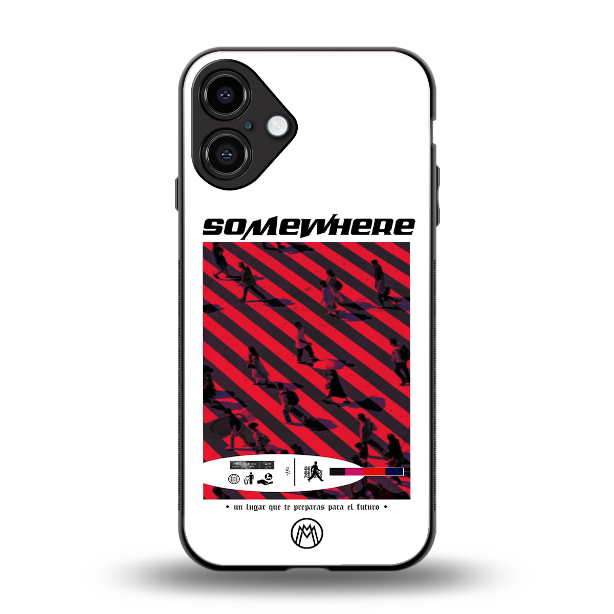 somewhere on the planet back phone cover | glass case for iphone 16 plus