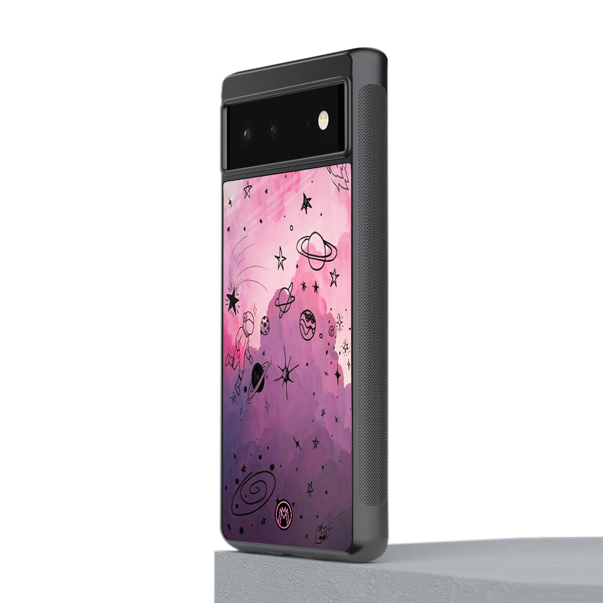 space pink aesthetic back phone cover | glass case for Google Pixel 6A