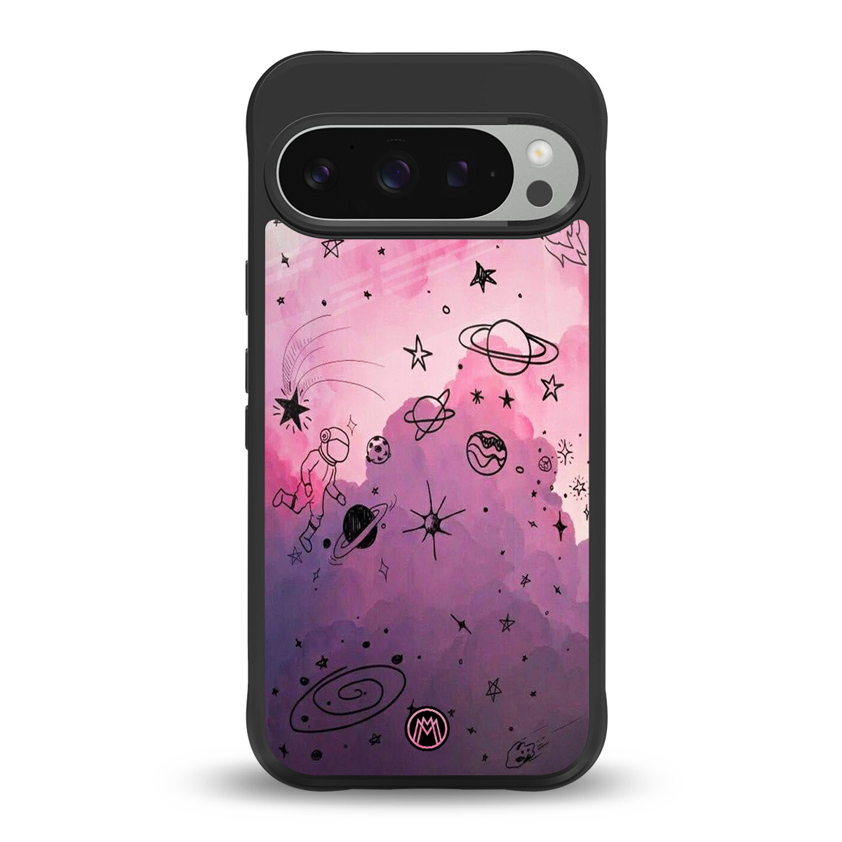 space pink aesthetic back phone cover | glass case for google pixel 9 pro