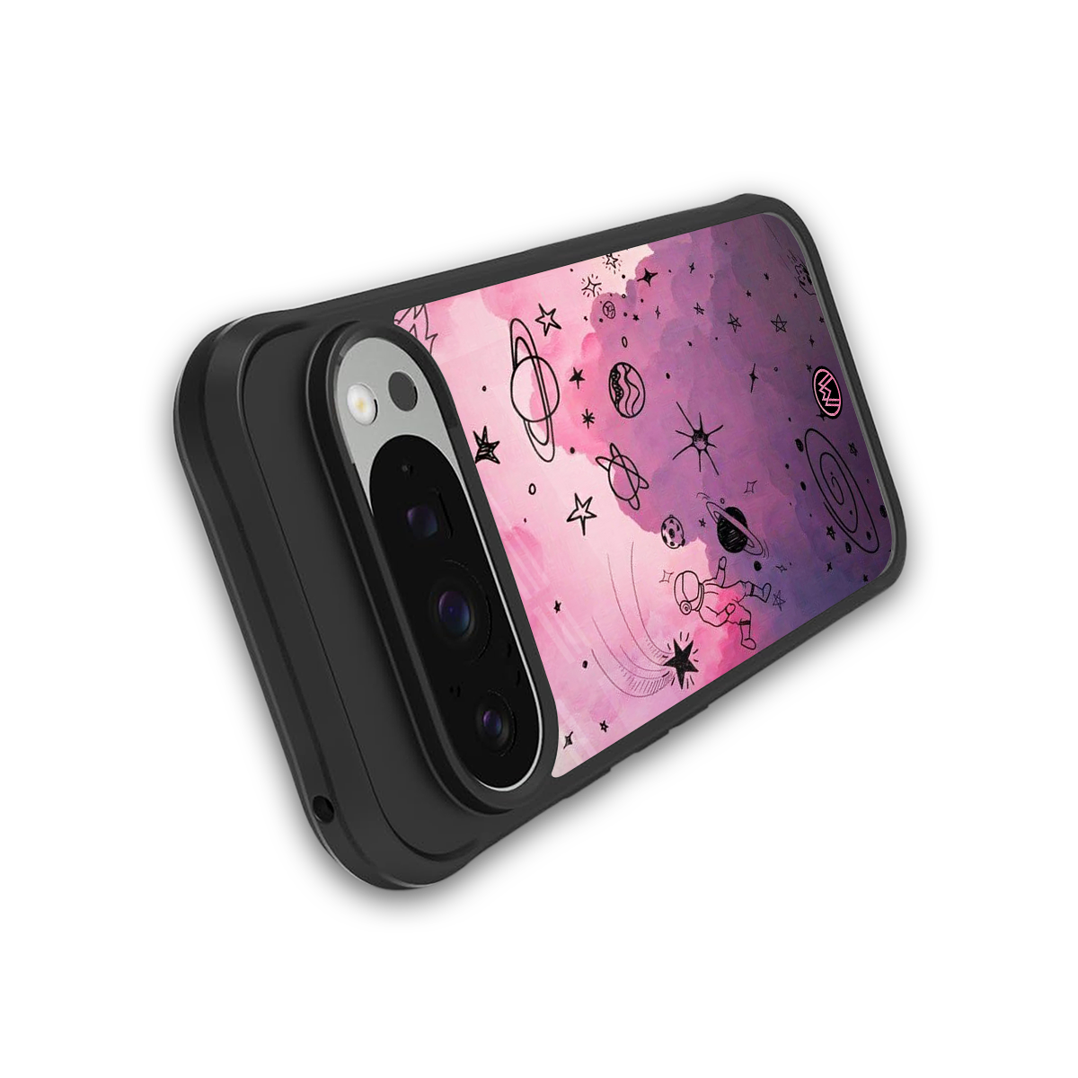 space pink aesthetic back phone cover | glass case for google pixel 9 pro