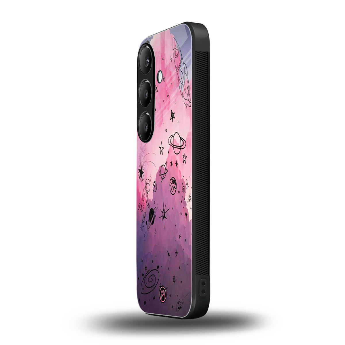 space pink aesthetic back phone cover | glass case for samsung galaxy s23 plus