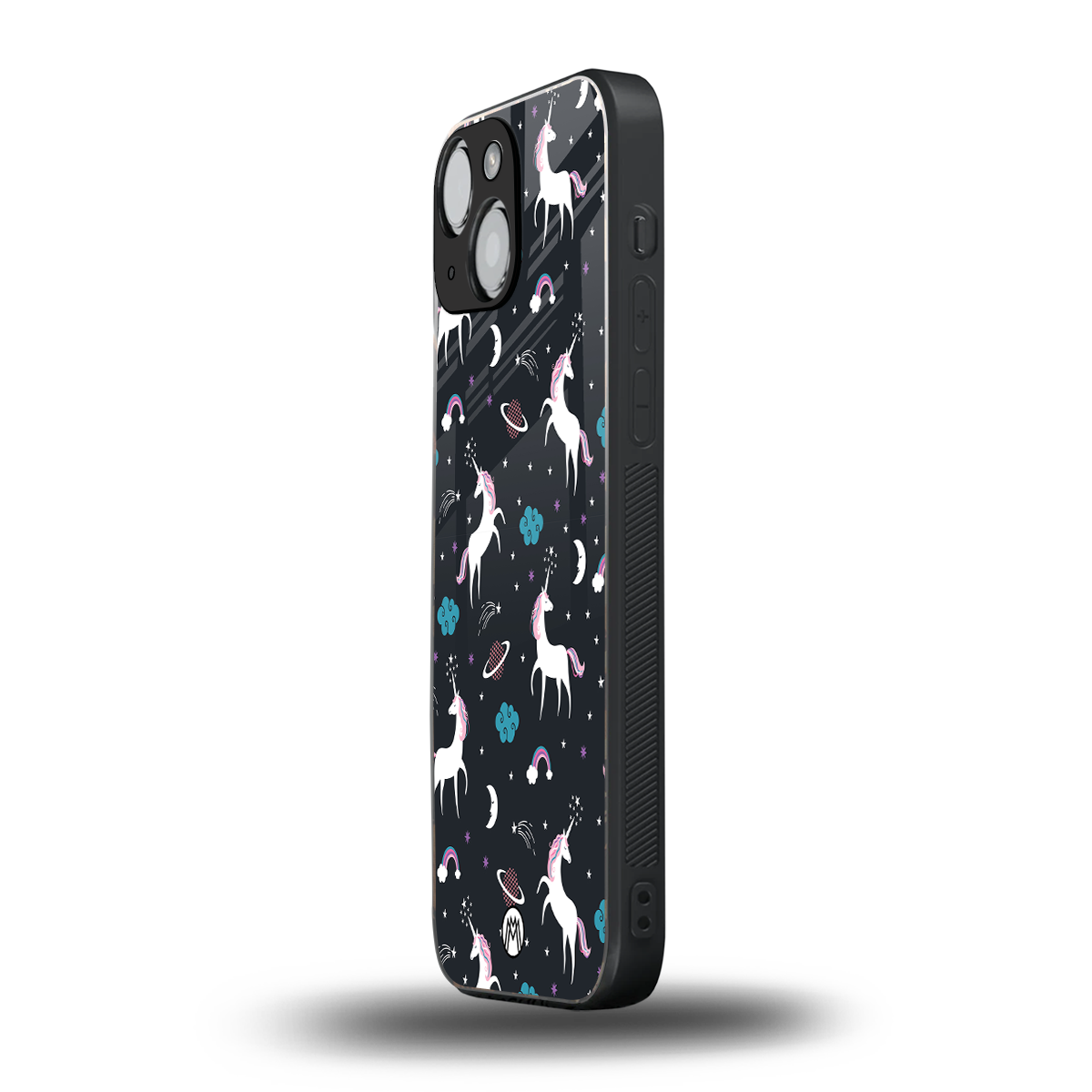 spatial unicorn galaxy back phone cover | glass case for iphone 13 mini