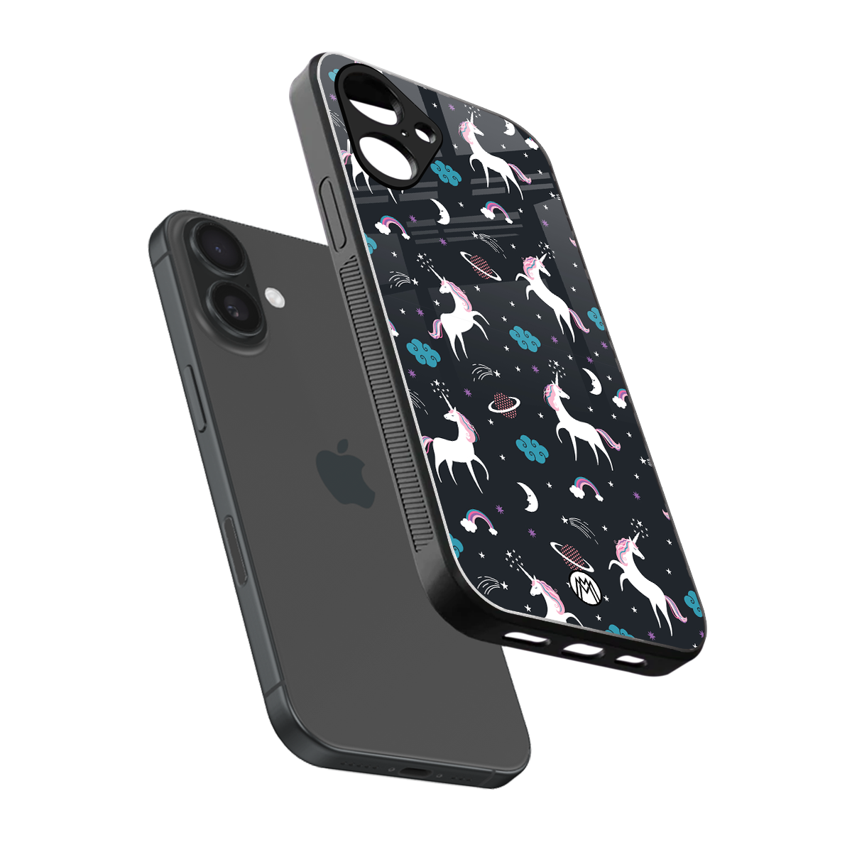 spatial unicorn galaxy back phone cover | glass case for iphone 16