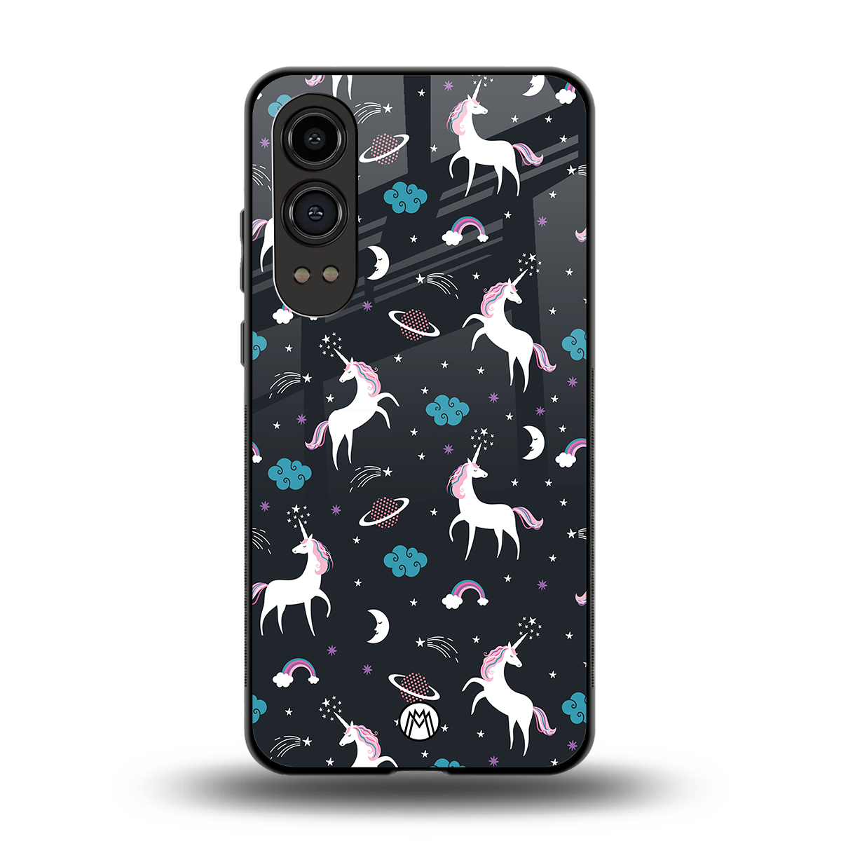 spatial unicorn galaxy back phone cover | glass case for oneplus nord ce 4 lite