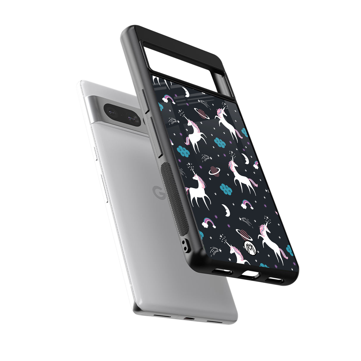 spatial unicorn galaxy back phone cover | glass case for google pixel 7 pro
