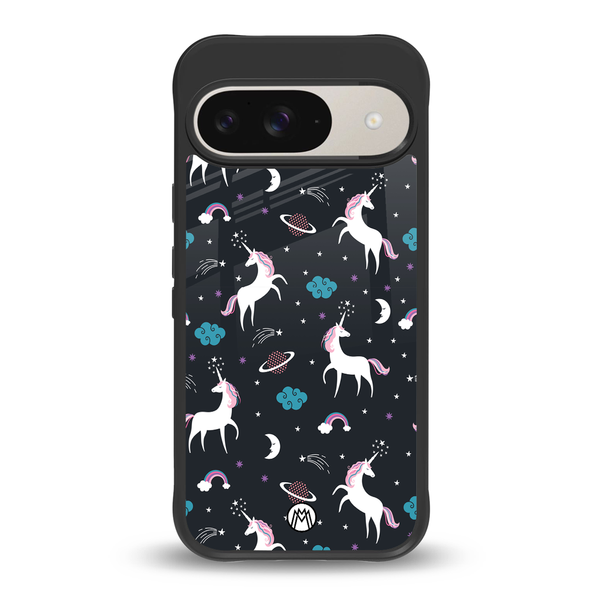 spatial unicorn galaxy back phone cover | glass case for google pixel 9