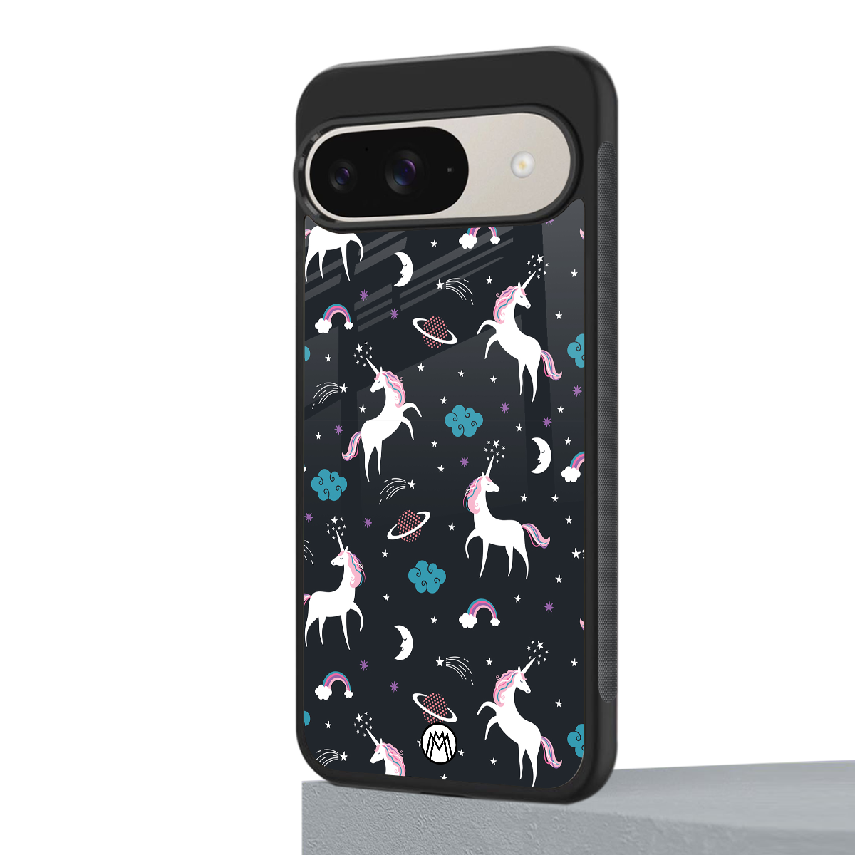 spatial unicorn galaxy back phone cover | glass case for google pixel 9