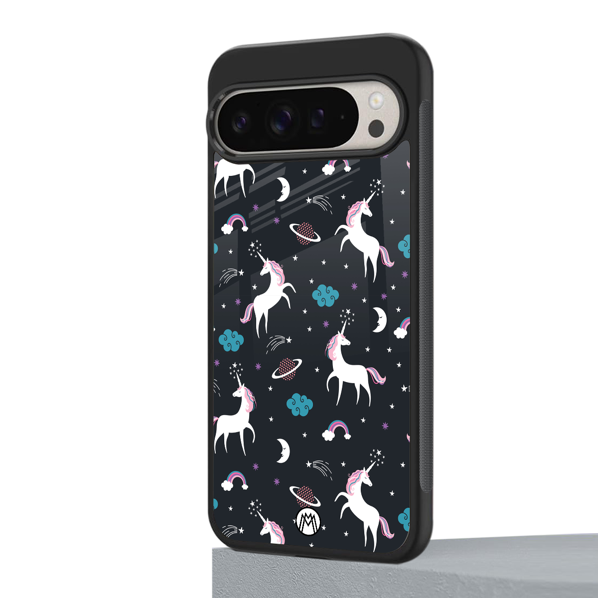 spatial unicorn galaxy back phone cover | glass case for google pixel 9 pro
