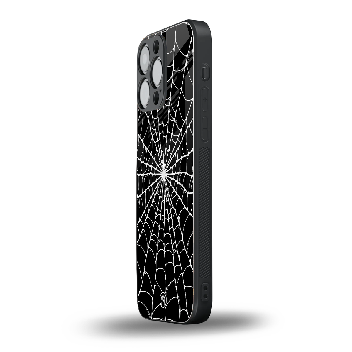 spider swirl back phone cover | glass case for iphone 14 pro max