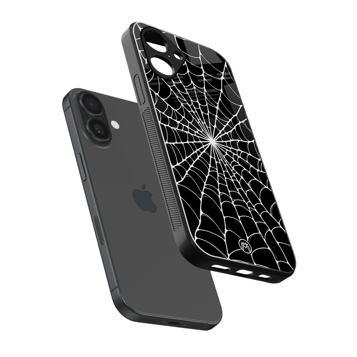 spider swirl back phone cover | glass case for iphone 16
