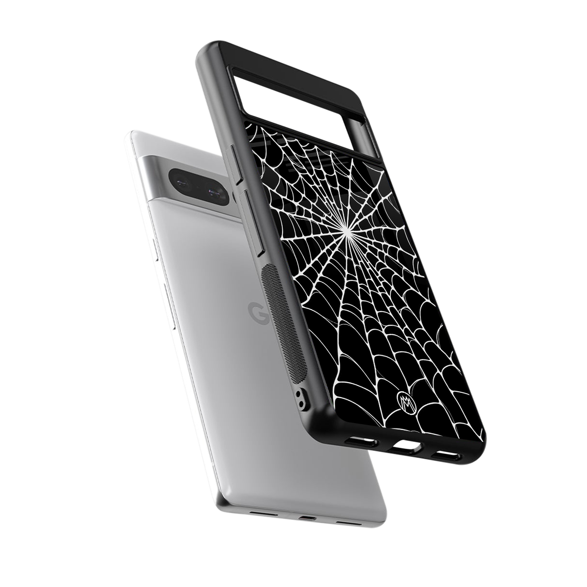 spider swirl back phone cover | glass case for google pixel 7 pro
