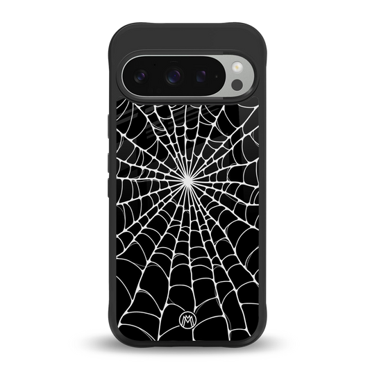 spider swirl back phone cover | glass case for google pixel 9 pro