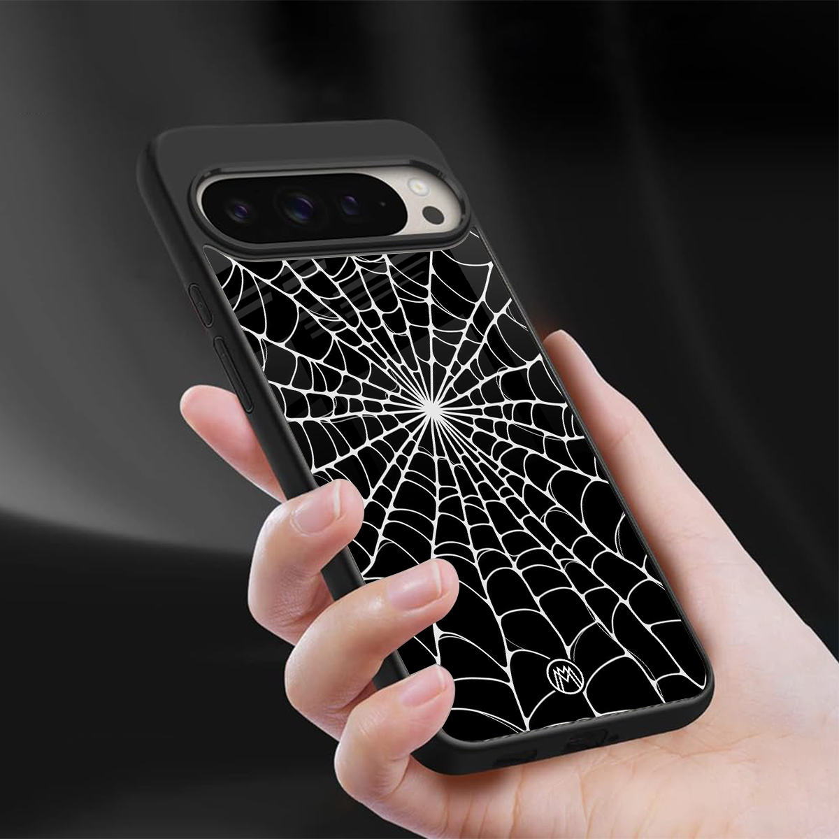 spider swirl back phone cover | glass case for google pixel 9 pro